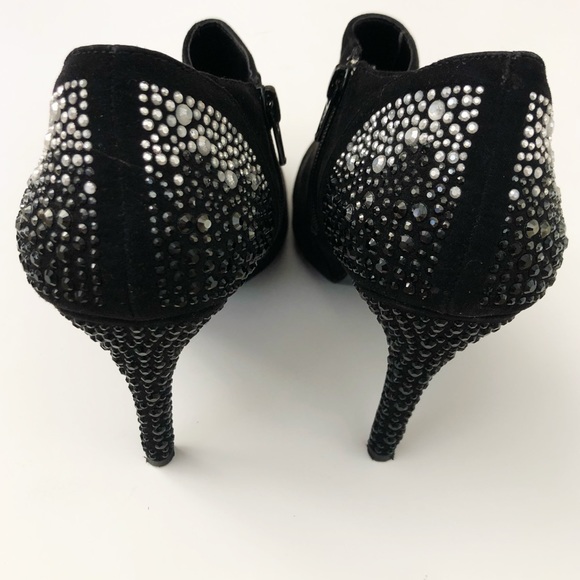 🚫 SOLD Aldo Suede Leather Rhinestone Heel Booties 7.5 - Picture 6 of 9